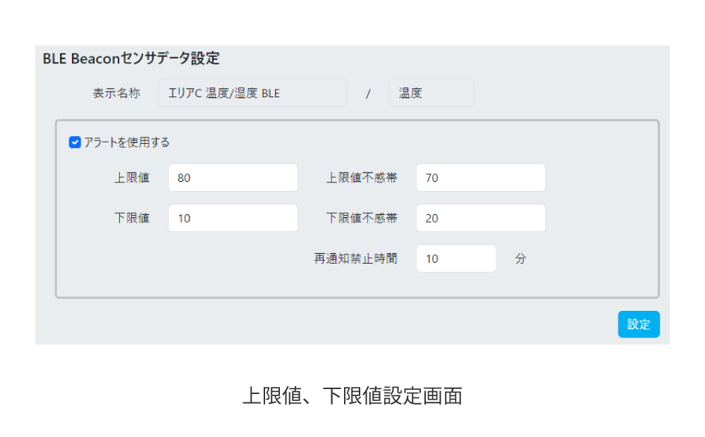 画面イメージ：閾値設定